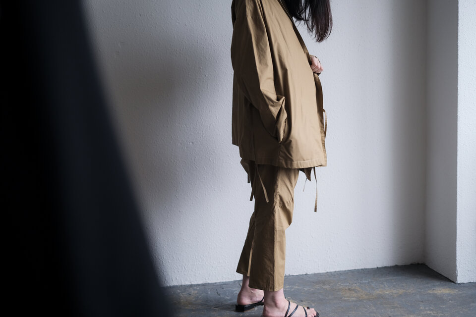 きるもの｜もんぺパンツ｜コットンツイル ライトグレー［unisex