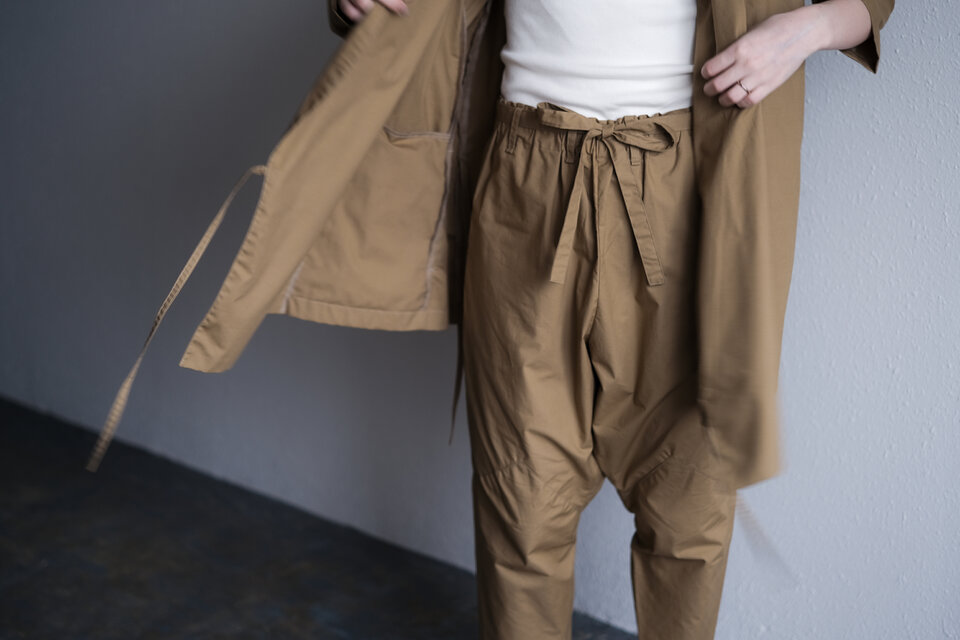 きるもの｜もんぺパンツ｜ウールコットン ブラック［unisex freesize