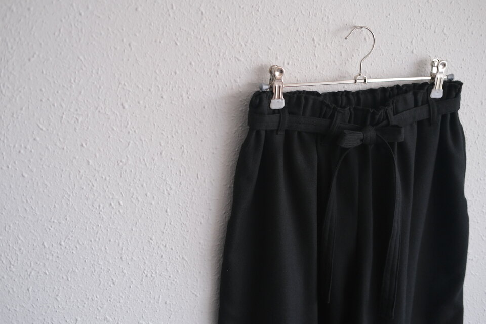 きるもの｜もんぺパンツ｜ウールコットン ブラック［unisex freesize 