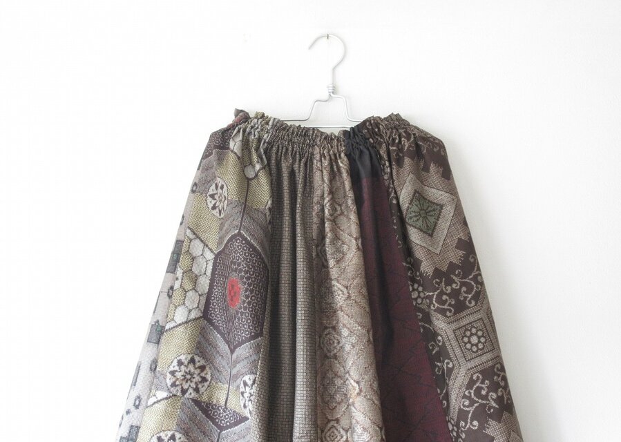 ☆大島紬着物ロングスカート☆パッチワーク♪ | iichi 日々の