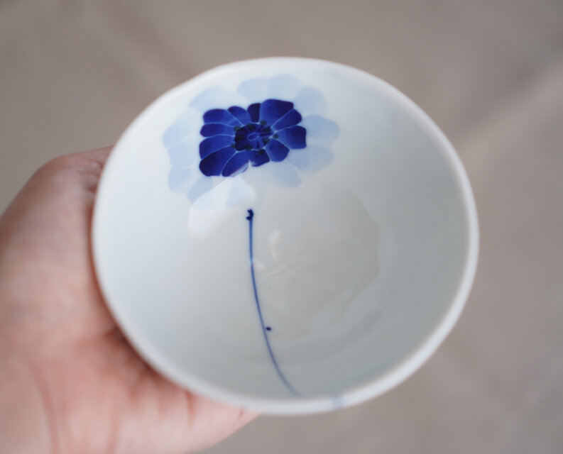 元気なアネモネのお茶碗(小)
