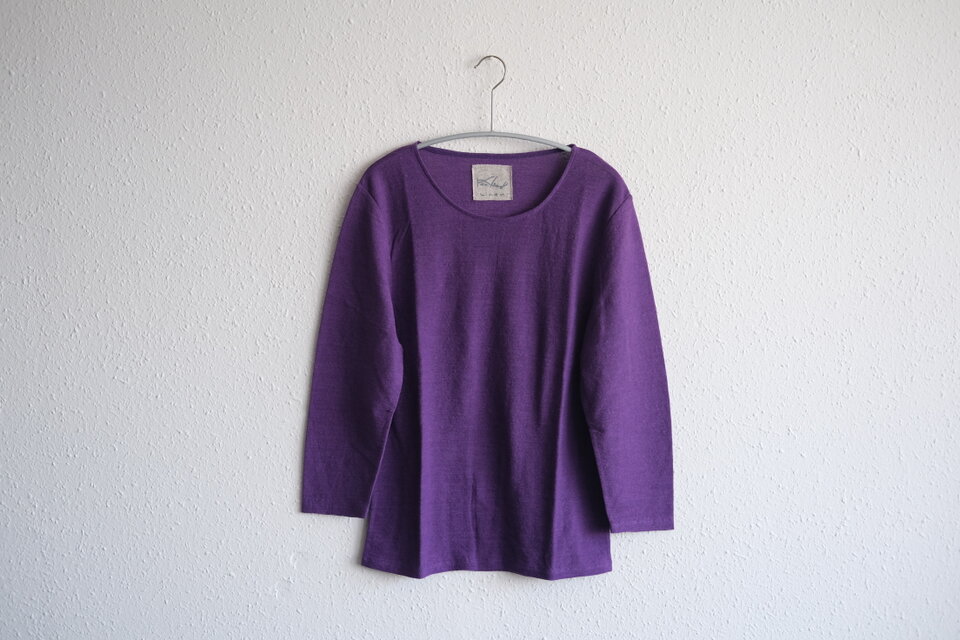 リネンコットンアンダーウェア　7分袖（サルビア・レディースMサイズ）