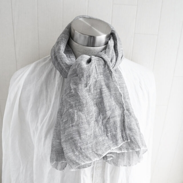 保冷剤いらず 上質リネン シングルガーゼの手ぬぐい　黒×白