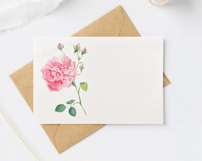 （11）バラの花のグリーテイングカード　3枚セット