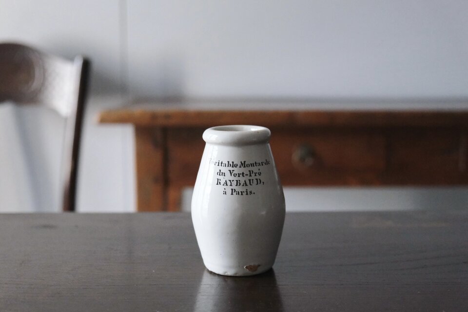 19世紀 マスタード ポット h10cm フランス アンティーク 0502193