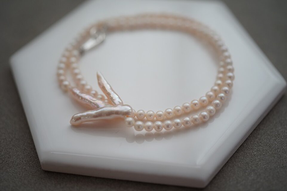 【drop】silver925 ベビーパール×枝パールネックレス