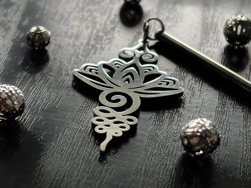 かんざし シルバーの蓮の花チャームB 一本挿し 一本簪 夏 涼しげ 和風