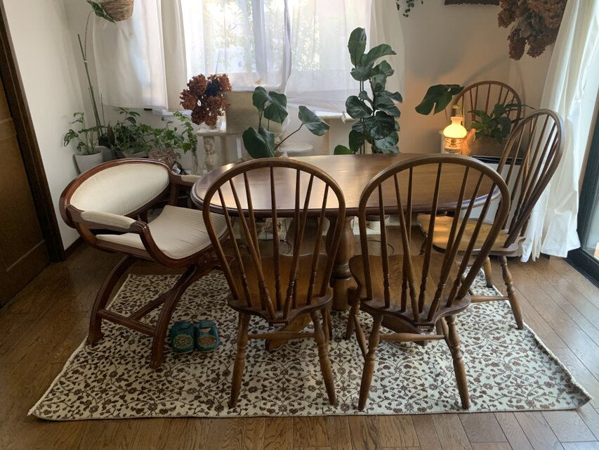 トルコヴィンテージラグ ココアブラウン 211×113 ボタニカル