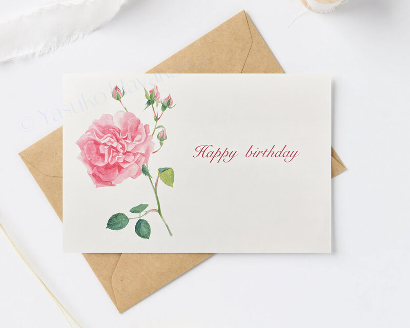 （13）バラのバースデーカード（英語）　3枚セット