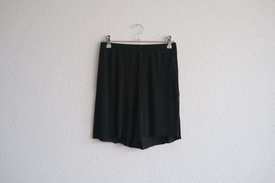 リネンキュプラアンダーウェアパンツ ショート丈（ブラック）｜サイズ03（L）