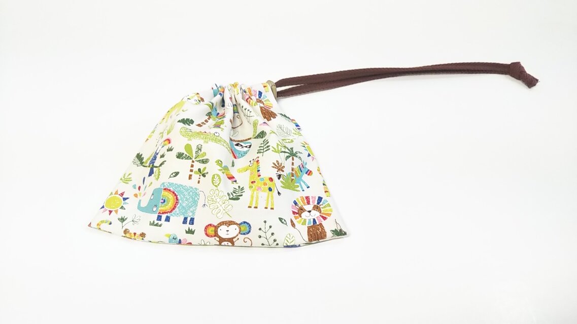 巾着袋  どうぶつ王国  キナリ