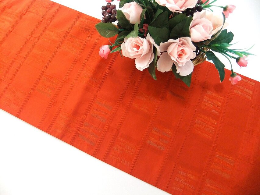 16)2347】202cm/新品・吉野間道/テーブルランナー・敷物/和風/帯