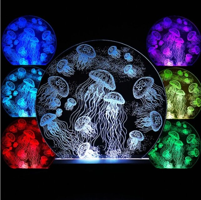 癒し空間 クラゲのフロアライト　全７色／USB対応