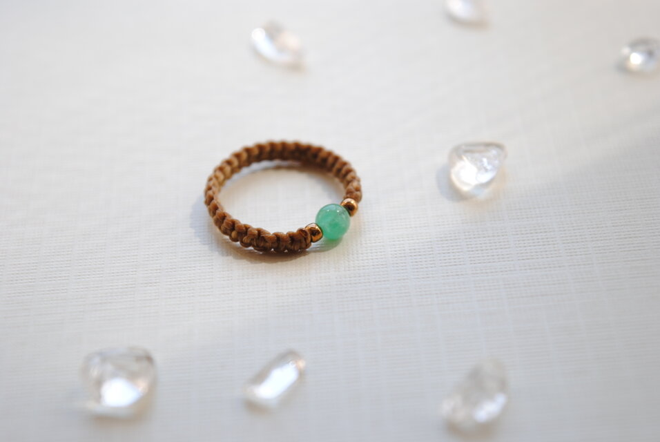 『受注制作』エメラルド*ちっちゃなお守りピンキーリング