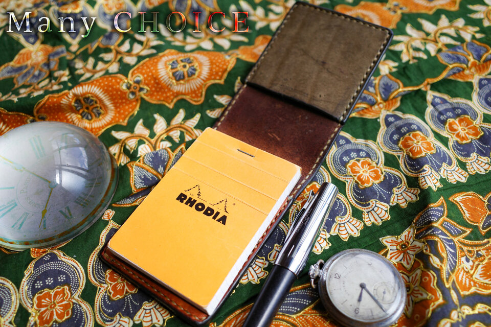 イタリアンレザー・革新のプエブロ・ロディアメモ帳ホルダー（3色）