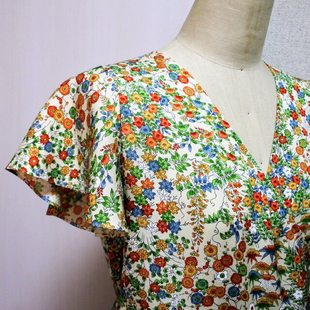 着物リメイク カシュクールワンピース | iichi 日々の暮らしを心地よく