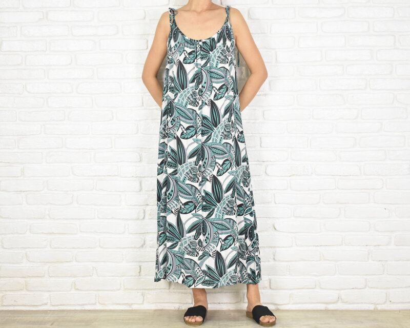 大人の夏に♪さらりと涼感！ボタニカル柄キャミソールワンピース