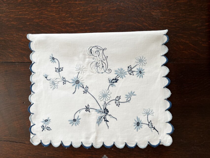 1900年代手刺繍リネンケース