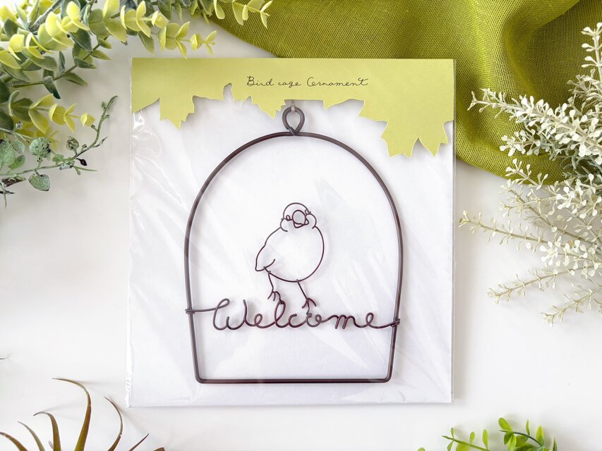 ぷっくり文鳥のバードケージオーナメント