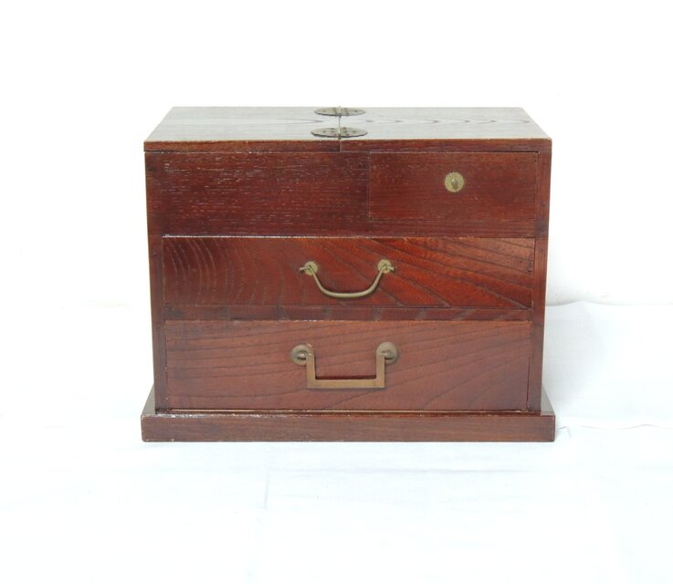 アンティーク小引き出し / 裁縫箱　漆研ぎ出し仕上げ 昭和レトロ 漆塗り裁縫箱 高級品 小引き出し 道具箱 - メルカリ