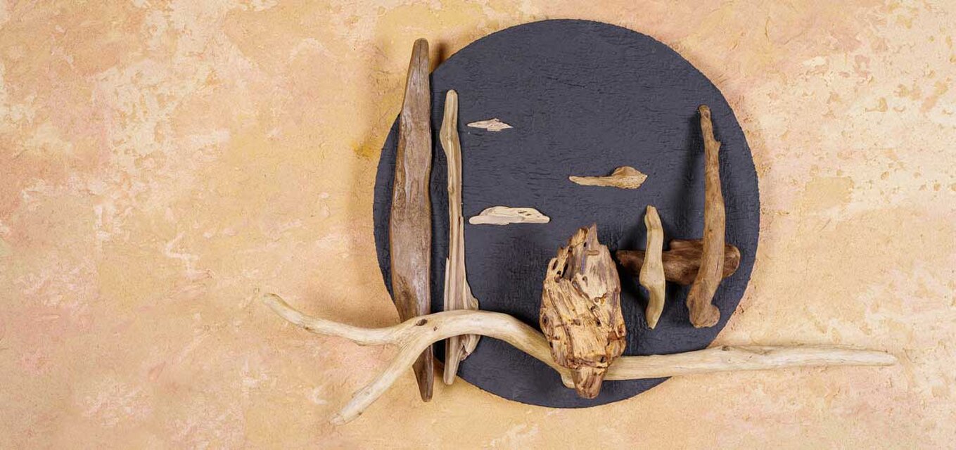 流木で描く山水画（M size）流木アート、壁装飾、円形 ＃5 | iichi