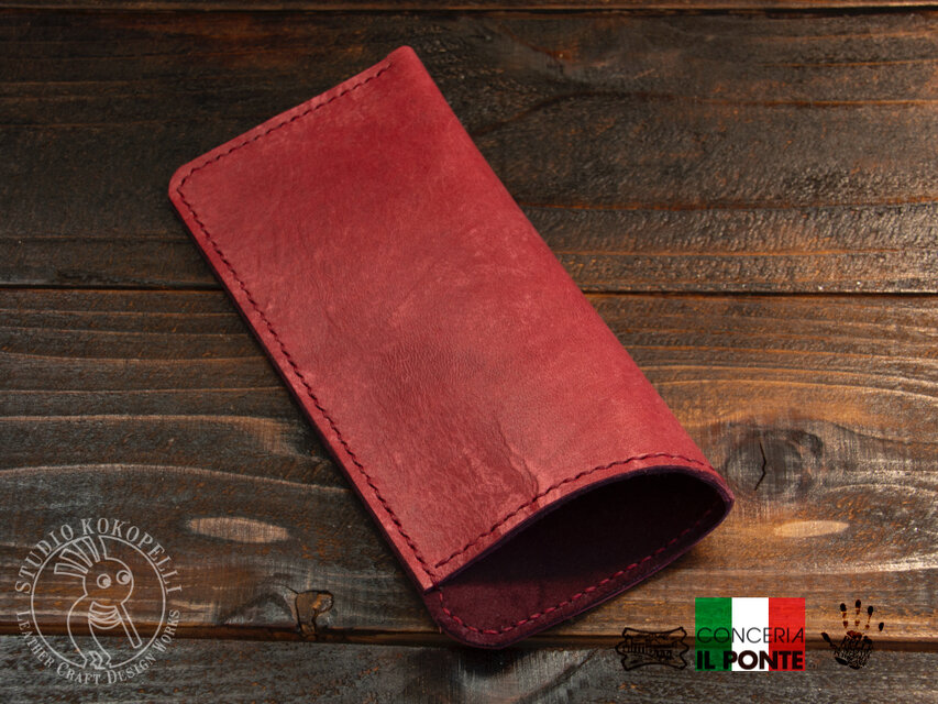 イタリアンレザー簡易メガネケース MAYA/ボルドー | iichi 日々の