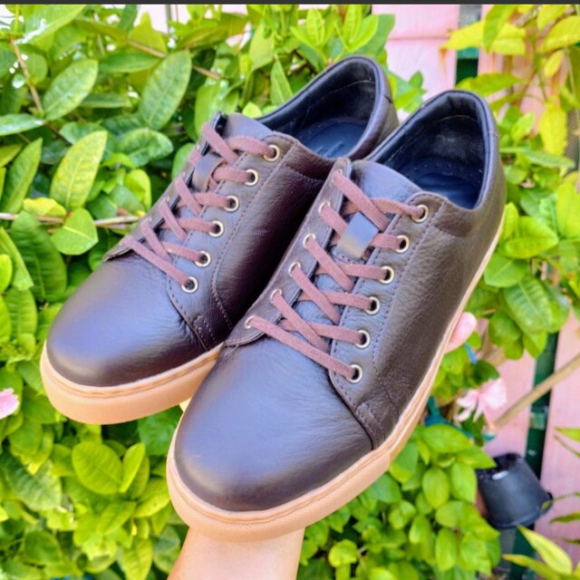 本革スニーカー ブラウン 丈夫で柔らかいレザー採用 | iichi 日々の