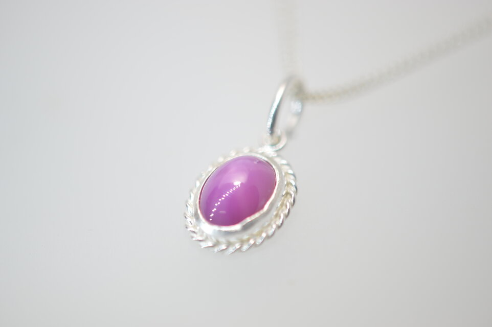 ロープ　ペンダント　シルバー925　シンセティックスタールビー　1.64ct