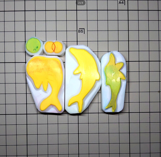 消しゴムはんこ「イルカ・シルエット」6個 | iichi 日々の暮らしを