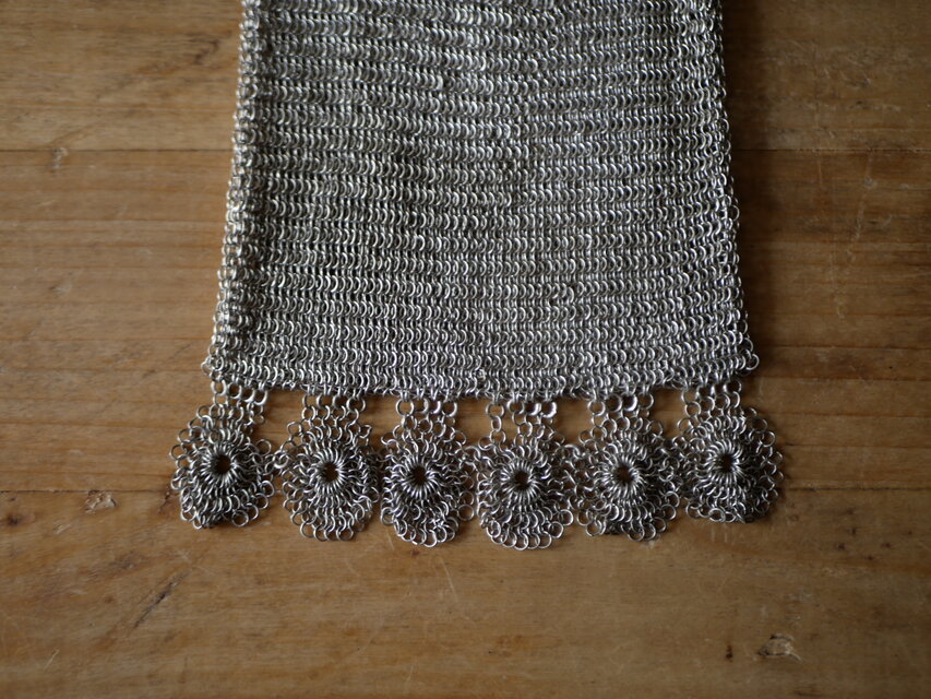 純銀 シャトレーンバッグ メッシュバッグ フランスアンティーク