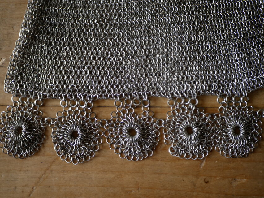 純銀 シャトレーンバッグ メッシュバッグ フランスアンティーク