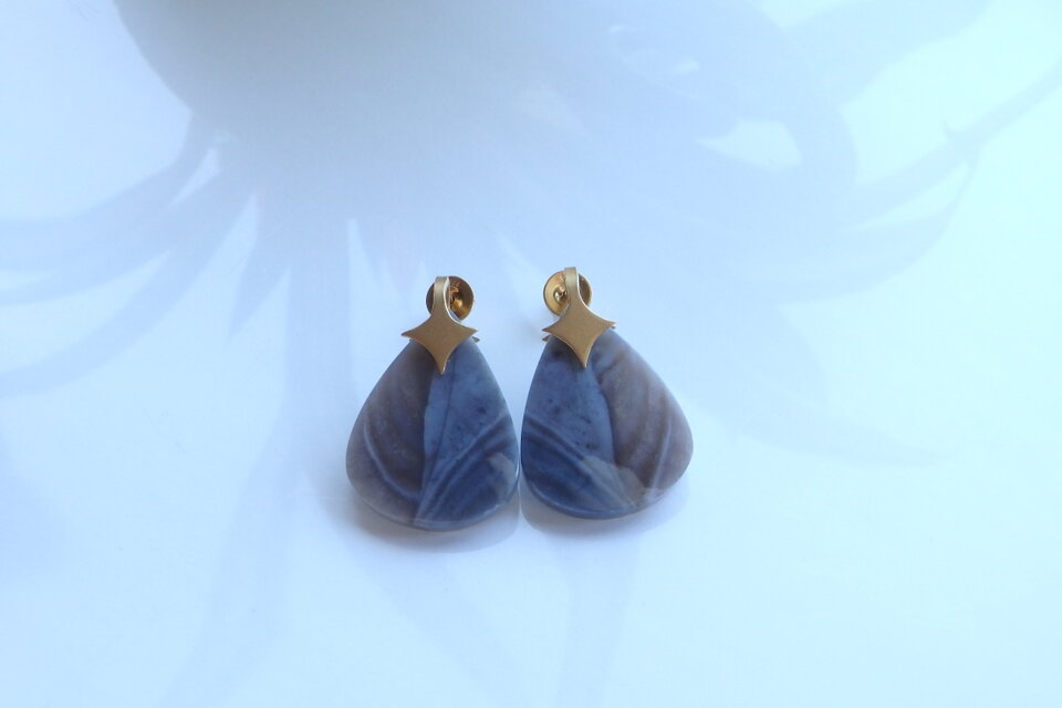 オパライズペトリファイドウッドのピアス | iichi 日々の暮らし
