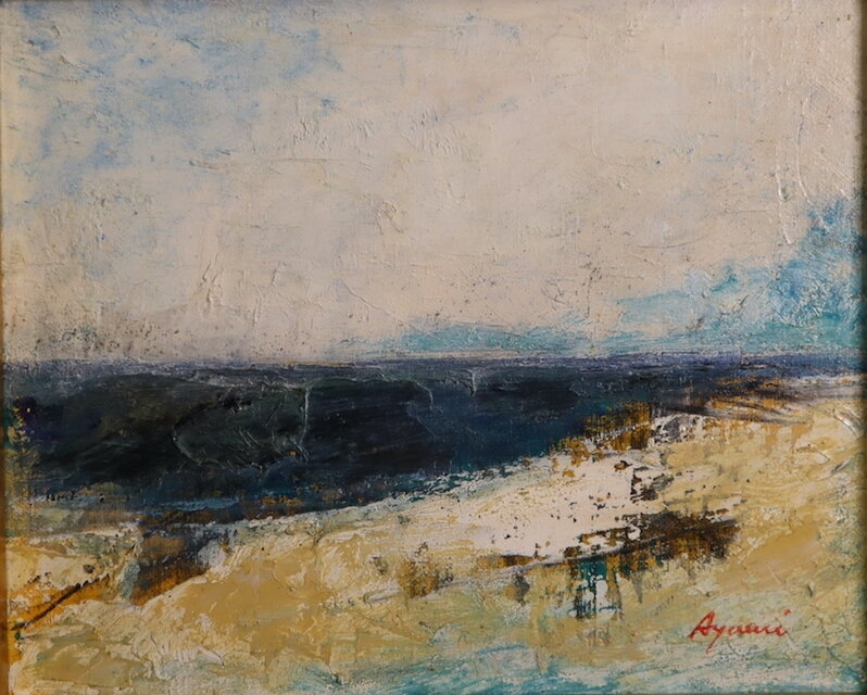 aya様向け 417 油絵/風景/東京/浜/海/台場/P8号 油絵「海岸風景」 | iichi 日々の暮らしを心地よくするハンドメイドや