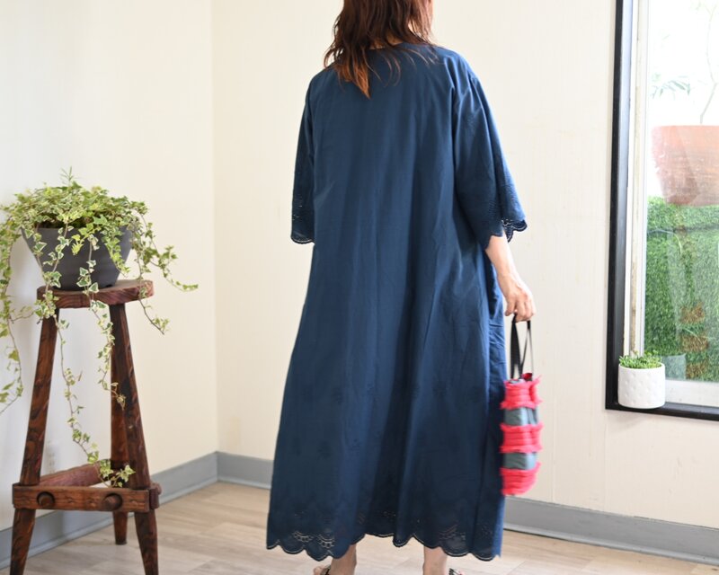 スカラップ刺繍レースのコットンワンピース | iichi 日々の暮らしを