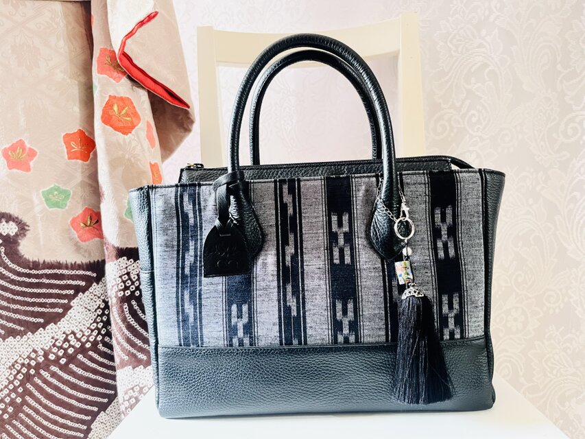 kimonobag ミンサー柄紬　007