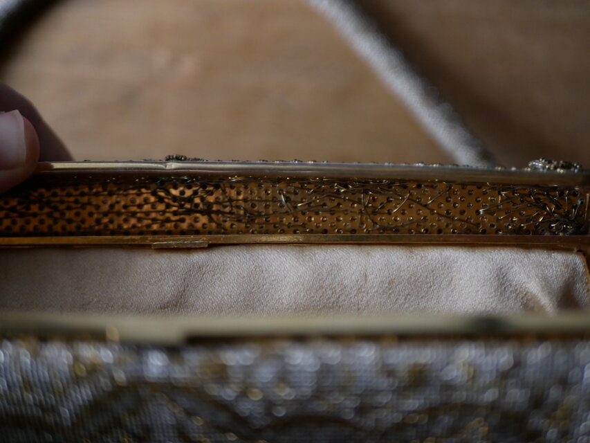 マイクロビーズ アンティークバッグ フランスアンティーク