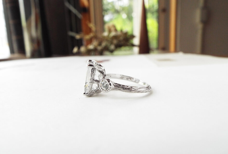 一点物】デンドリティッククォーツ＆ジルコンのリング（薄氷No.6