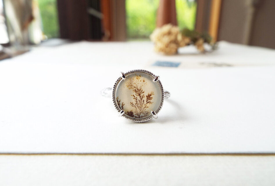 一点物】デンドリティックアゲートのリング（そよ草） | iichi 日々の