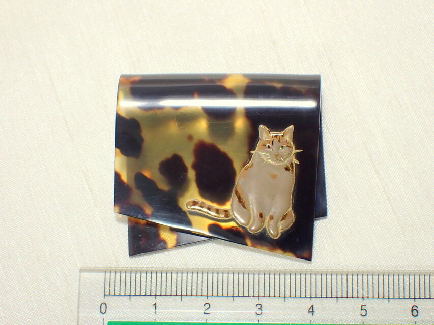 K18 刻印　帯留め　美品　蒔絵アンティーク懐古調 976be5534aa547210c4226b7529423