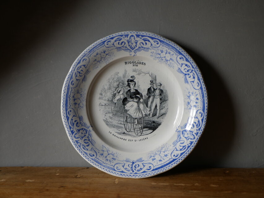 Creil et Montereau クレイユモントロー アンティークプレート　ブルー　フランスアンティーク