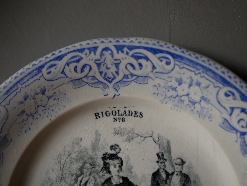 Creil et Montereau クレイユモントロー アンティークプレート ブルー