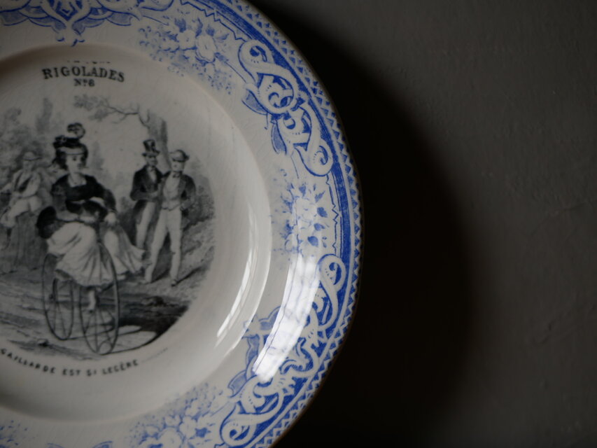 Creil et Montereau クレイユモントロー アンティークプレート ブルー