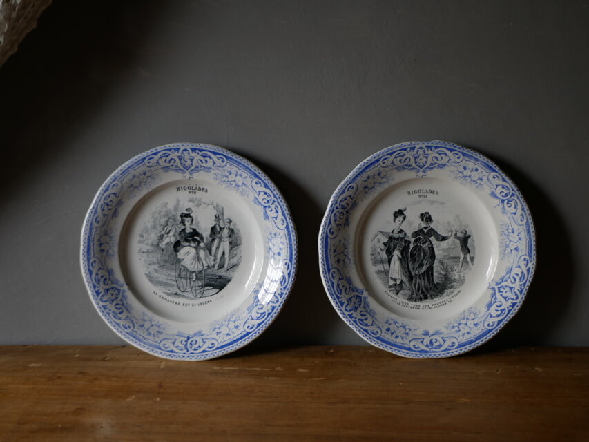 53 フランス　アンティーク　クレイユモントロー　プレート Creil et Montereau クレイユモントロー アンティークプレート