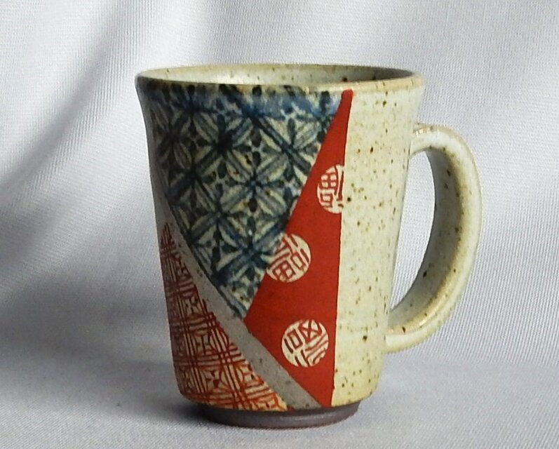 銀彩赤絵染付ビールジョッキ