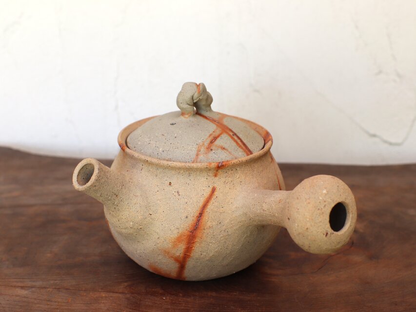 備前焼 急須・ひだすき　k1-095