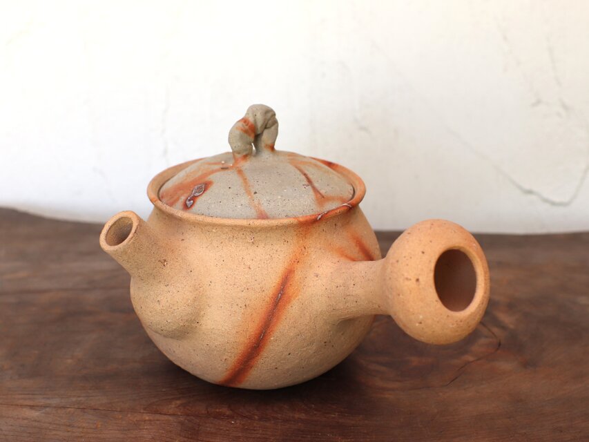 備前焼 急須・ひだすき　k1-096
