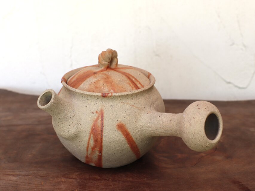 備前焼 急須・ひだすき　k1-097
