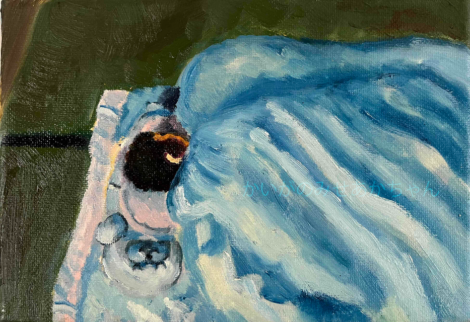 16×23㎝「スネちゃん」油彩・原画・サムホール 16×23㎝「あかちゃん。」油彩・サムホール・原画 | iichi 日々の暮らし