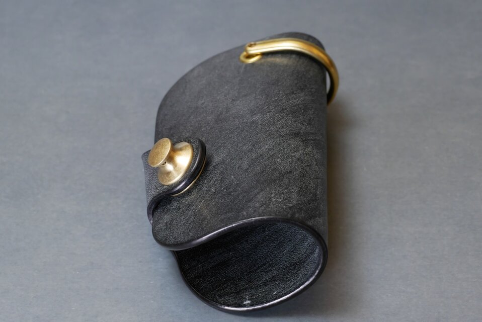 ドイツホックのキーケース　フルグレインブライドル　ブラック　