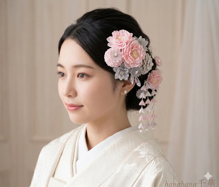 つまみ細工成人式・婚礼用髪飾り 「彩雲」 | iichi 日々の暮らしを